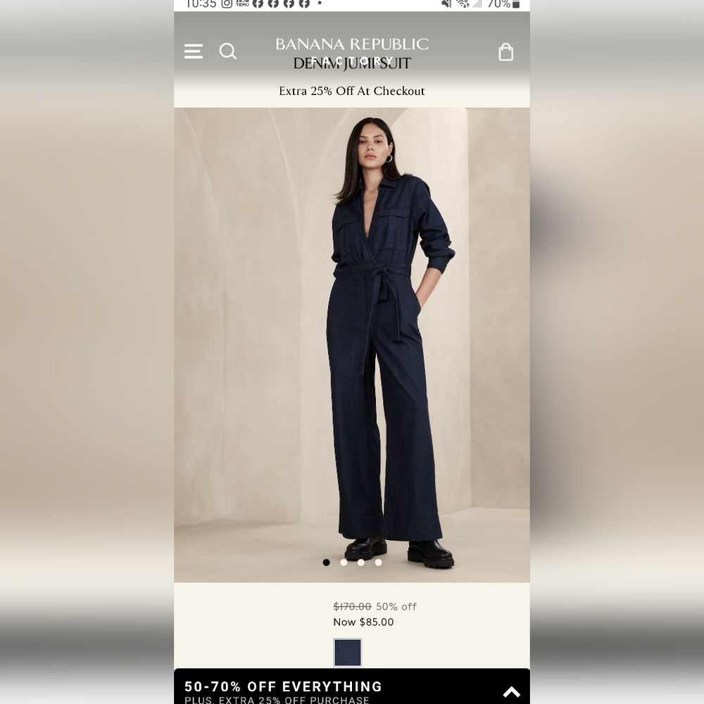 Banana republic denim jumpersuit